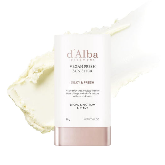 d'alba Piedmont Air Fit Fresh Sun Stick, OTC BROAD SPECTRUM SPF 50+, Non-Sticky On-the-Go Sun Protection, Outdoor Essential Vegan NEW Type Sun Stick, Silky & Fresh, Korean Skin Care (0.7 Oz.)