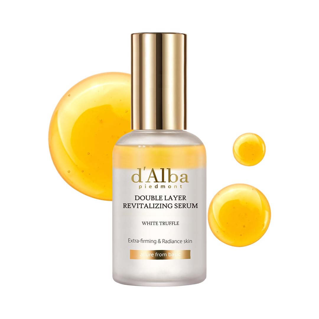 d'alba Piedmont Italian White Truffle Double Layer Revitalizing Serum, 100hr Hydration, Hyaluronic Acid and Centella Asiatica, Skin Firming and Tightening, Long-lasting Korean Skin Care (1.01 fl.oz)