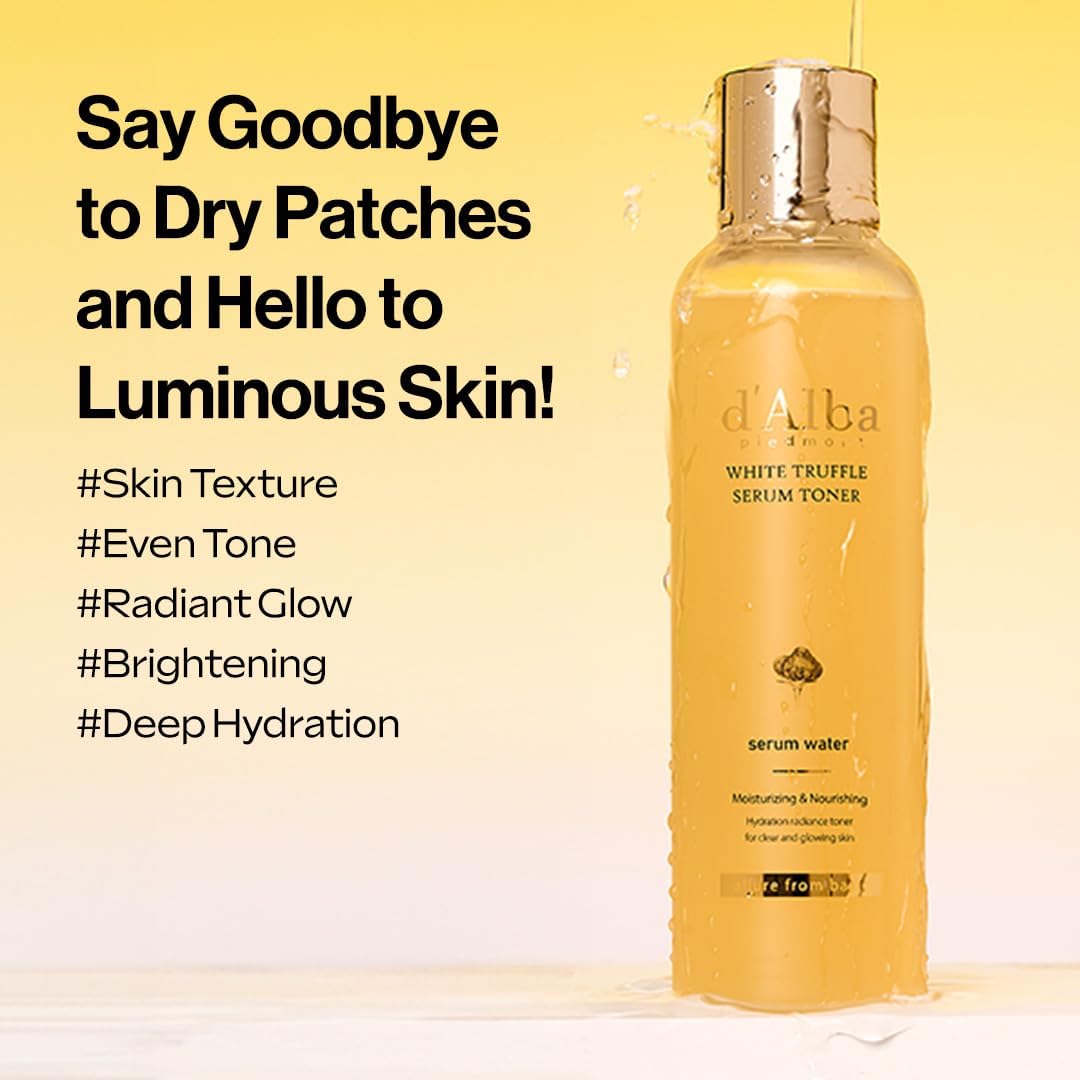 d'alba Piedmont White Truffle Moisturizing Serum Toner, Glass Skin with Double Vitamin Skincare, Face Moisturizer, (6.08fl. oz)