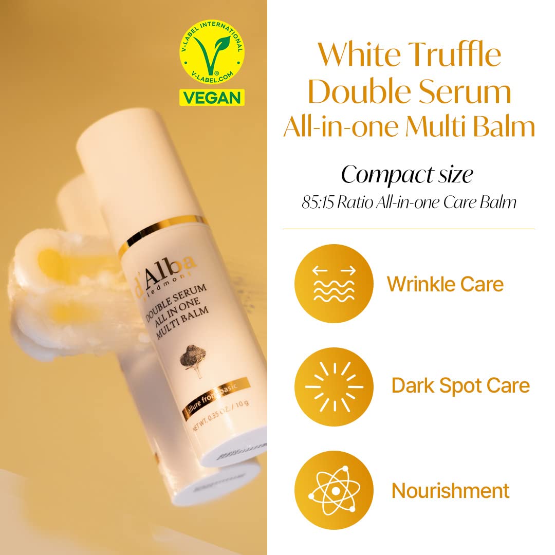 d'alba Piedmont White Truffle Vegan Holiday Gift Set, First Aromatic Spray Serum & All In One Multi Balm, Suitable for All Skin Types, Perfect for Christmas Gift, Stocking Stuffers