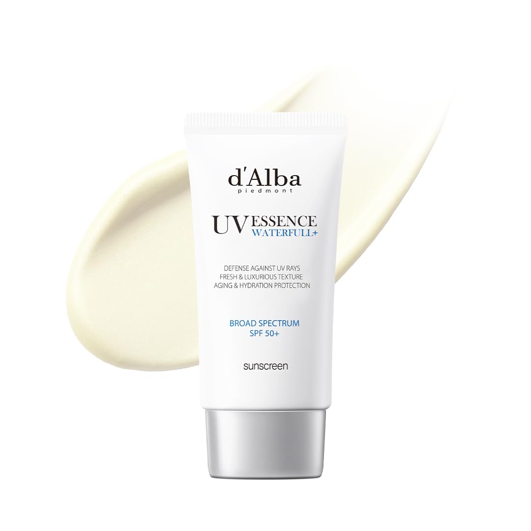 d'alba Piedmont Waterfull Tone-Up Sunscreen Serum BROAD SPECTRUM SPF 50 + Korean Sunscreen for Face, All Skin Tones, Sweat Proof Formula (1.69 fl.oz.)
