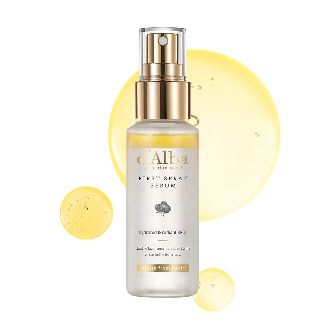 d'alba Piedmont Italian White Truffle First Spray Serum, Vegan Skin Care, Light-weight Face Moisturizer, Glow Serum for Radiant Skin, Non Comedogenic, All In One Mist, Korean Skin Care (3.38 fl oz.)