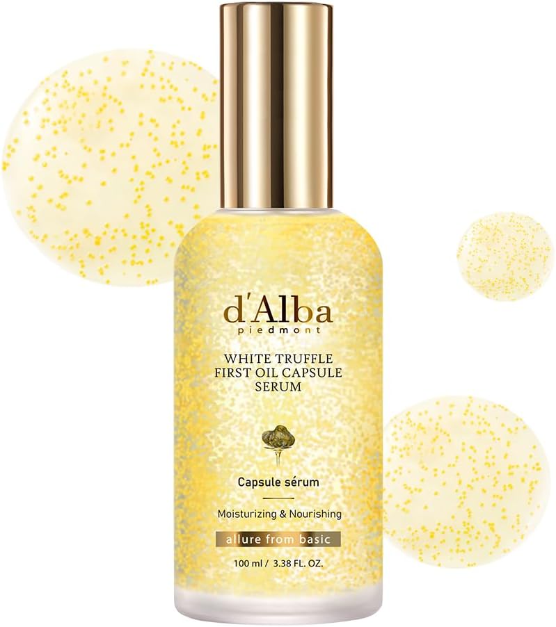 d'alba Piedmont White Truffle Oil Capsule Serum, Daily Vita Boost for Luminous Skin, Double Vitamin Formula (3.38fl. oz.)