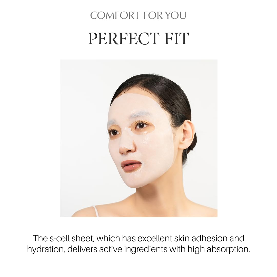 d'alba Piedmont Italian White Truffle Nourishing Mask 5pcs, Vegan Skincare, Nourishing Sheet Mask for Dry and Tired Skin, Deep Hydration Mask, Korean Skin Care