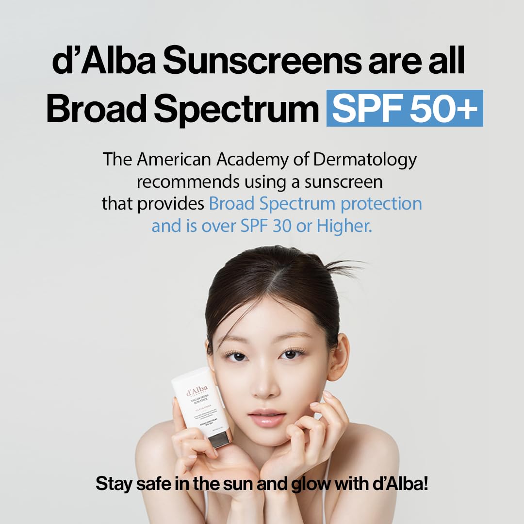 d'alba Piedmont Air Fit Fresh Sun Stick, OTC BROAD SPECTRUM SPF 50+, Non-Sticky On-the-Go Sun Protection, Outdoor Essential Vegan NEW Type Sun Stick, Silky & Fresh, Korean Skin Care (0.7 Oz.)