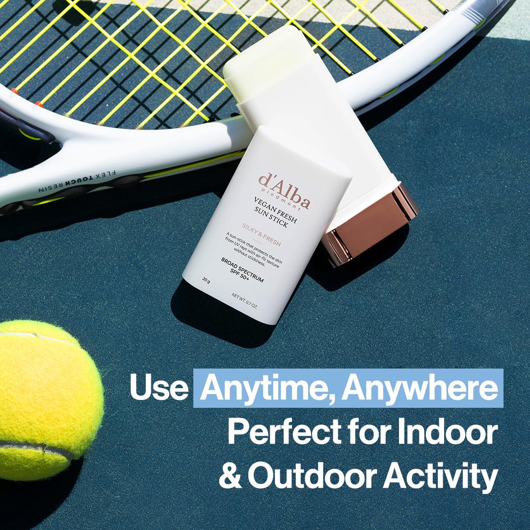 d'alba Piedmont Air Fit Fresh Sun Stick, OTC BROAD SPECTRUM SPF 50+, Non-Sticky On-the-Go Sun Protection, Outdoor Essential Vegan NEW Type Sun Stick, Silky & Fresh, Korean Skin Care (0.7 Oz.)