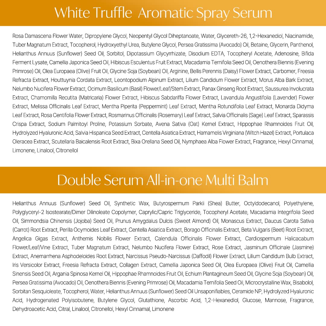 d'alba Piedmont White Truffle Vegan Holiday Gift Set, First Aromatic Spray Serum & All In One Multi Balm, Suitable for All Skin Types, Perfect for Christmas Gift, Stocking Stuffers